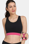 Zelocity Quick Dry Sports Bra With Removable Padding - Jet Black — thumbnail 1